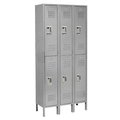 Global Industrial Double Tier Locker, 12x18x36 6 Door, Unassembled, Gray 254128GY